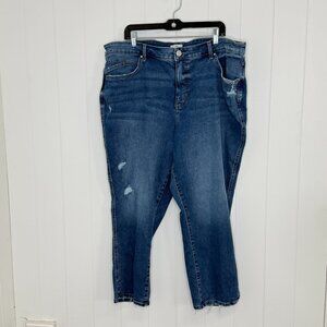 M Jeans by Maurices Curvy High-Rise Slim Straight Ankle 24W Distressed Everflex